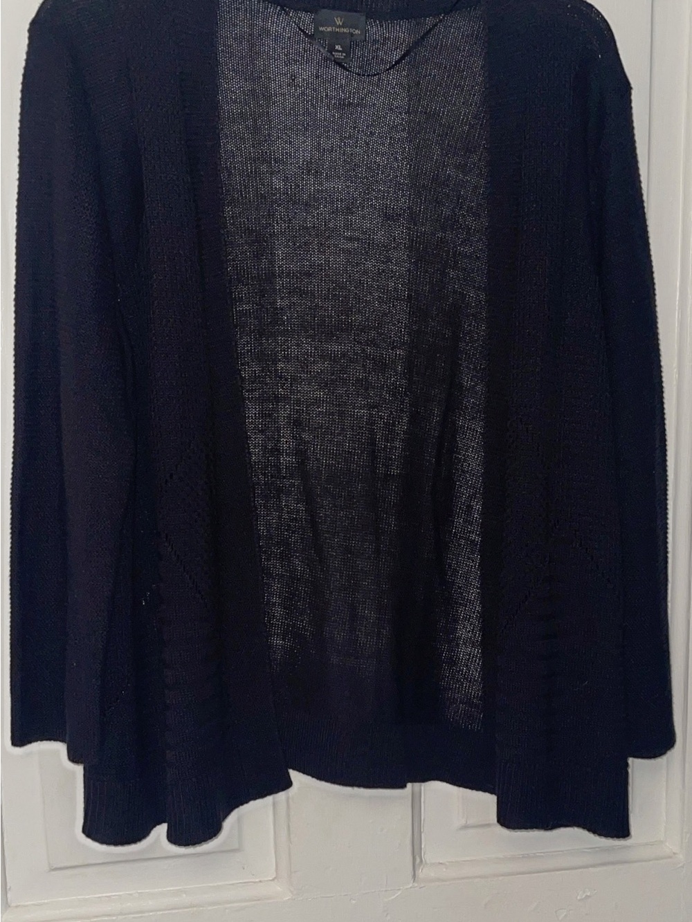 Worthington Black Open-Front Lightweight Cardigan